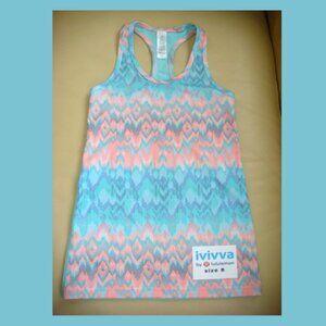 Ivivva by Lululemon🍋 Keep Ur Cool Racer Colours tank top blue size 8